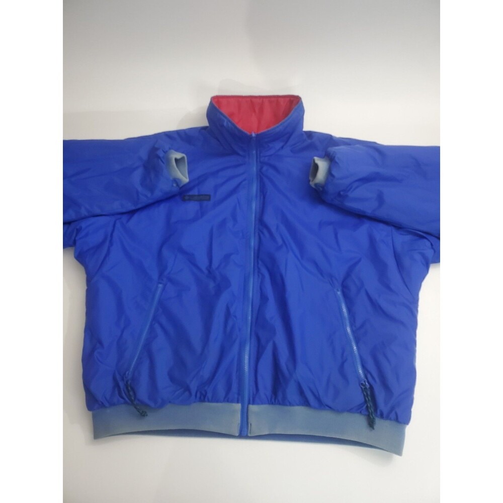 Columbia‎ Sportswear Reversible Rain Windbreaker Puffer Jacket, Red/Blue, Large